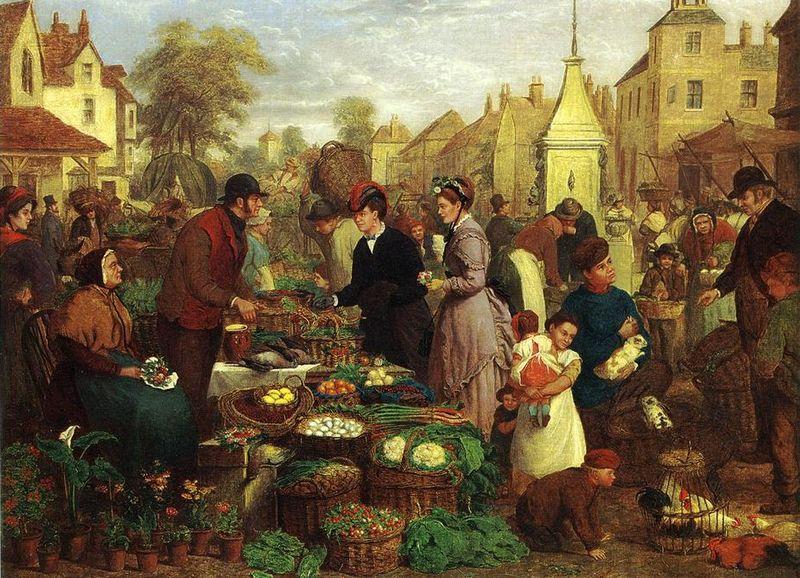 Henry Charles Bryant Market Day Sweden oil painting art